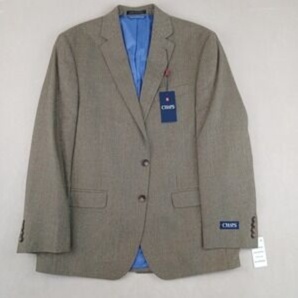 Chaps Men's Brown Blazer with Blue Lining (50 Regular)